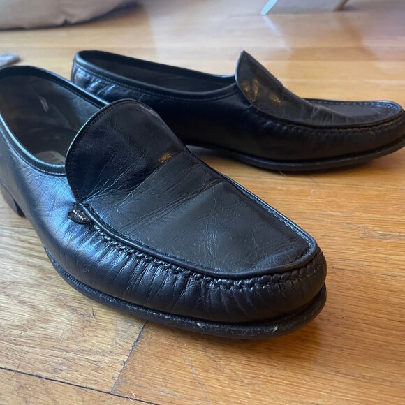 Bally Black Leather Slip-on Loafers Size 43 main image 6